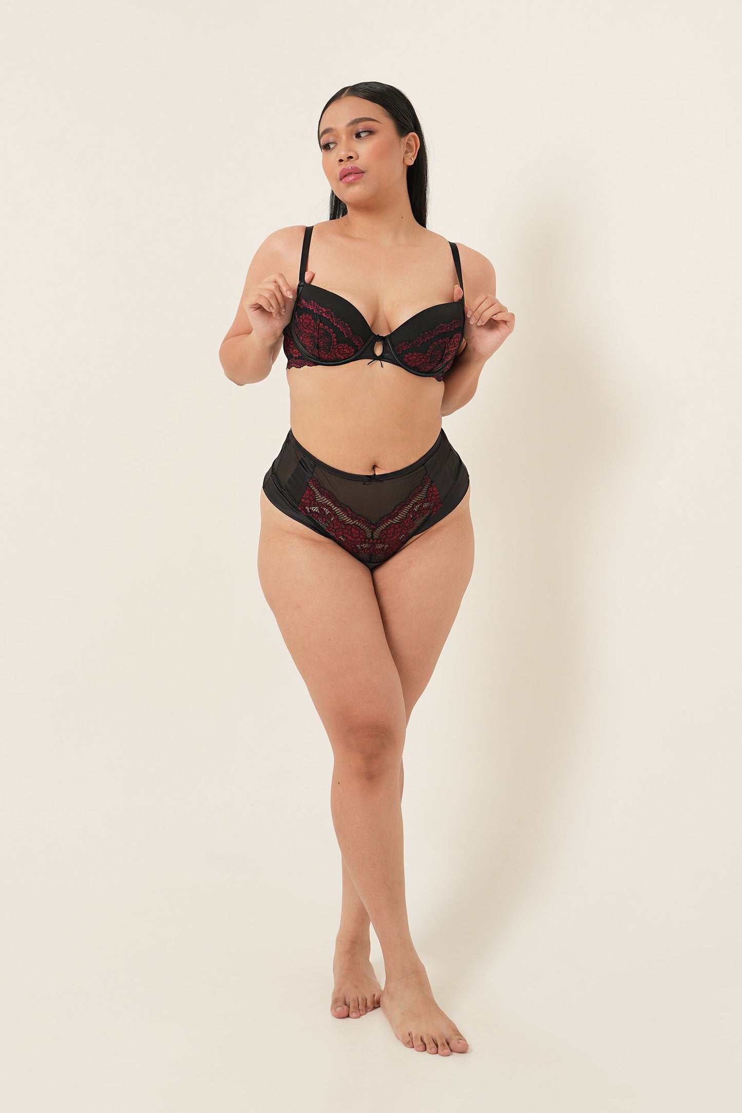 Intimates Collection Lace Thong - Black