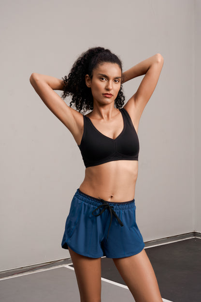 Training 2 In 1 Shorts - Majolica Blue & Black