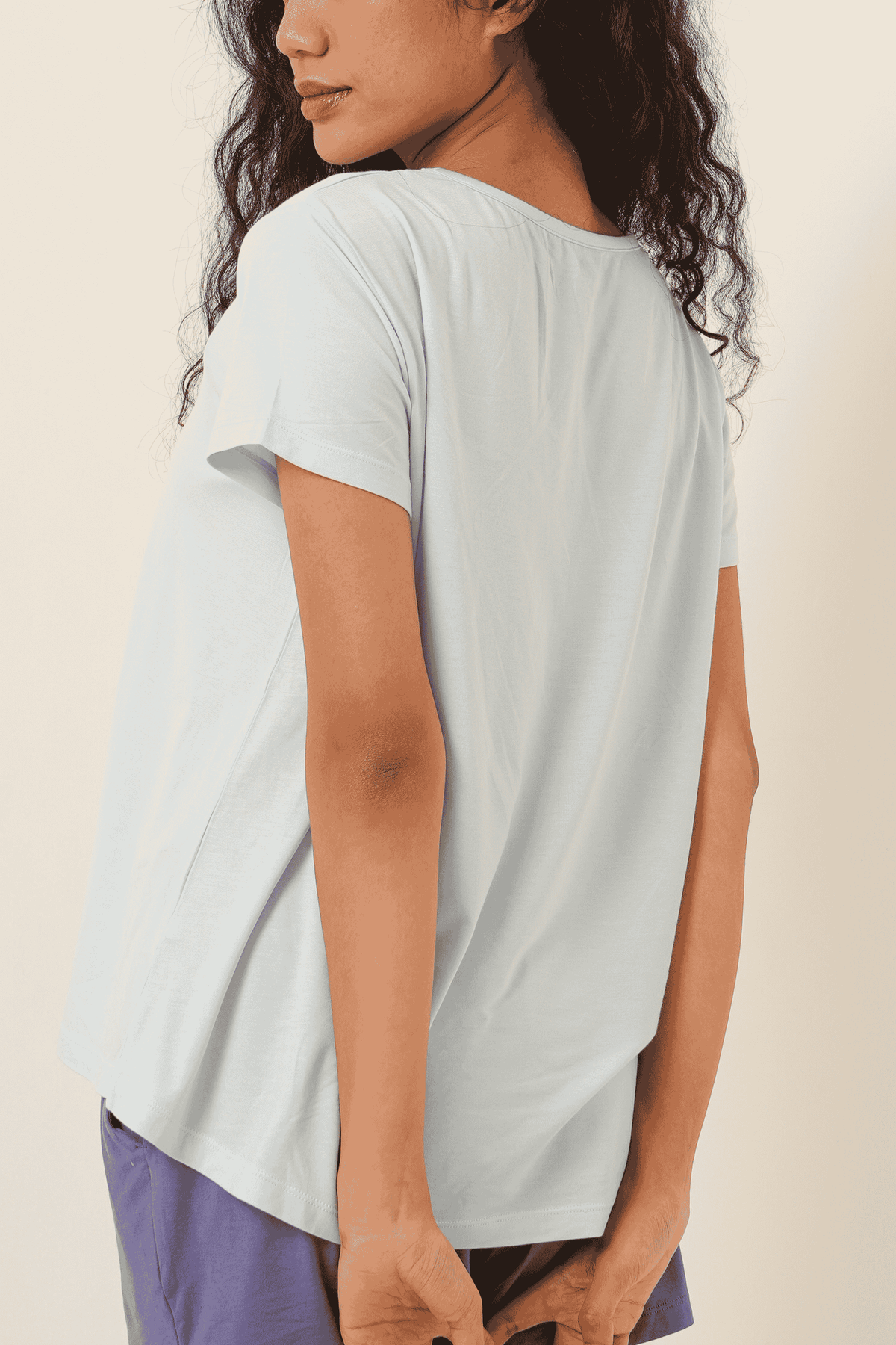 Printed Tencel T-Shirt - Light Blue