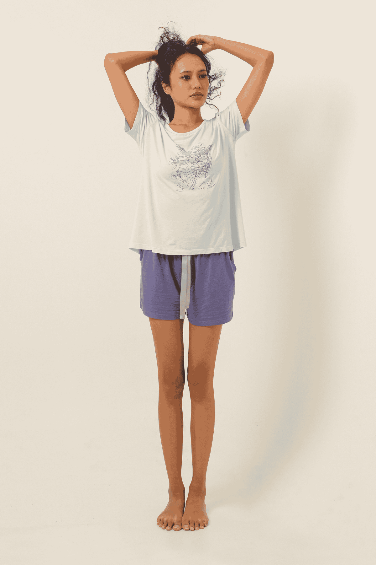 Printed Tencel T-Shirt - Light Blue