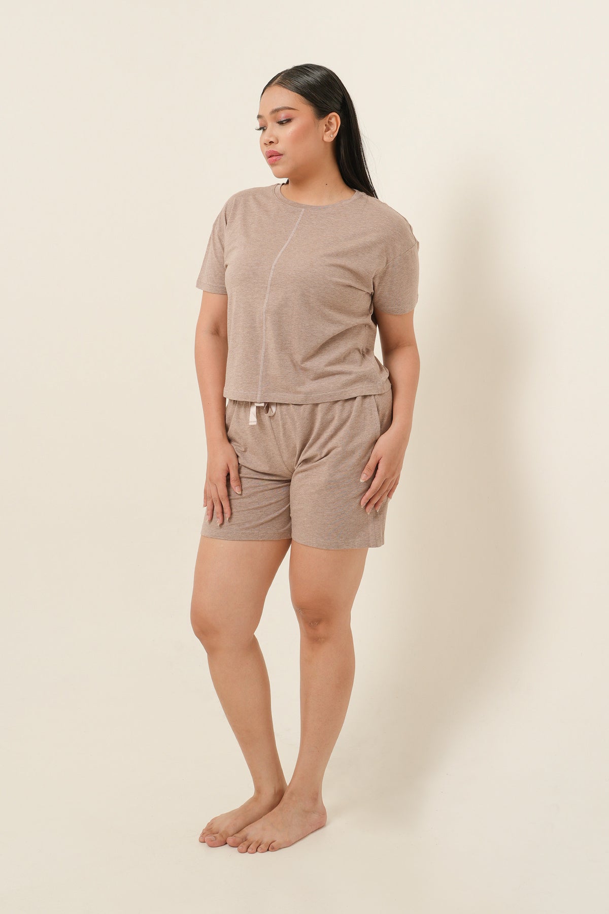 Modal Tencel Short Pants - Light Brown
