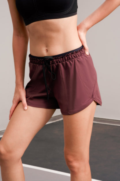 Training 2 In 1 Shorts - Puce & Black