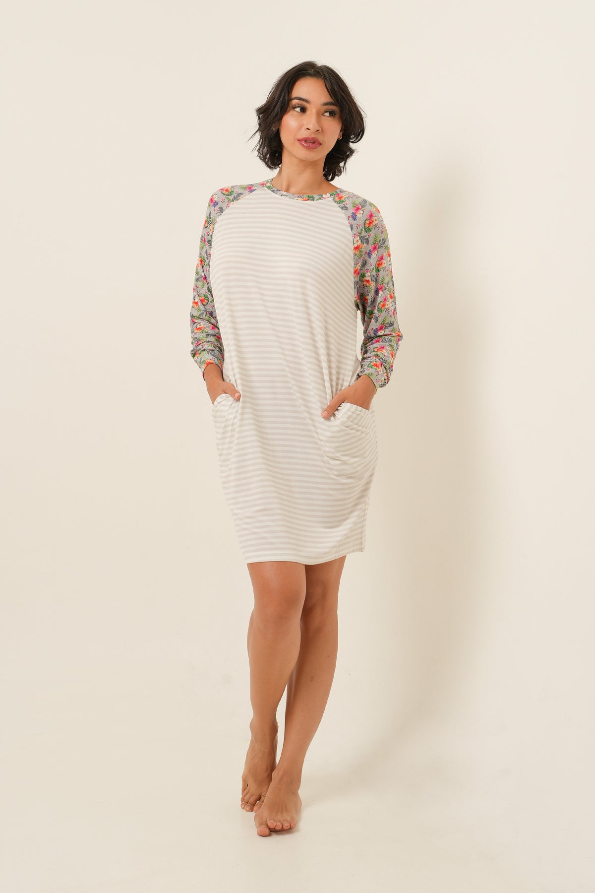 Stripes Tencel Nightgown - Tropical
