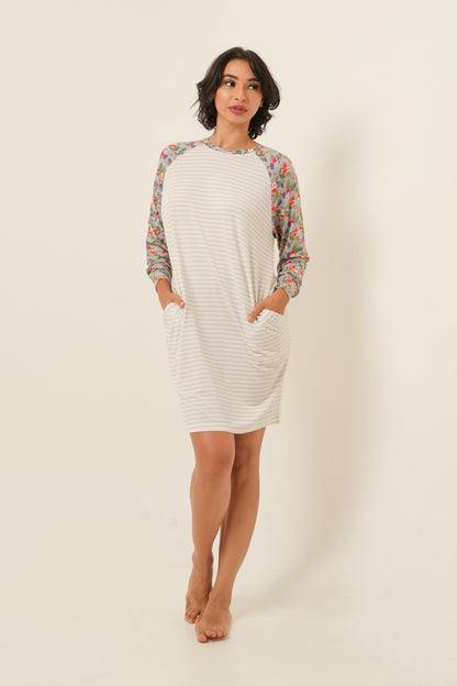 Stripes Tencel Nightgown - Tropical