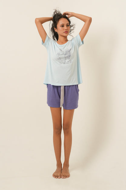 Plain Tencel Short Pants - Tropical