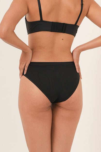 Mid Rise Cheeky Brief - Black
