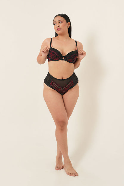 Intimates Collection Lace Thong - Black