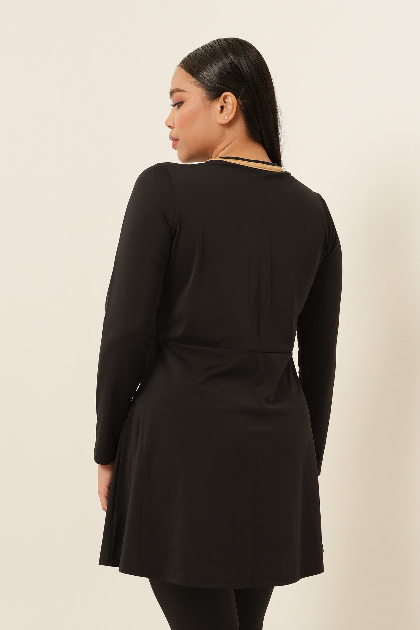 Gold Foil Modest Swimsuit - Black