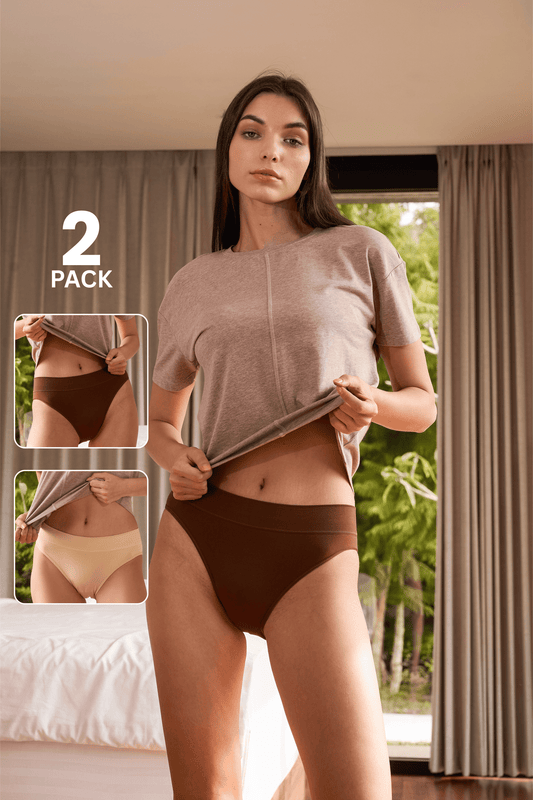 Twin Pack Mid Rise Seamless Basic Brief (2 pcs in 1 pack)