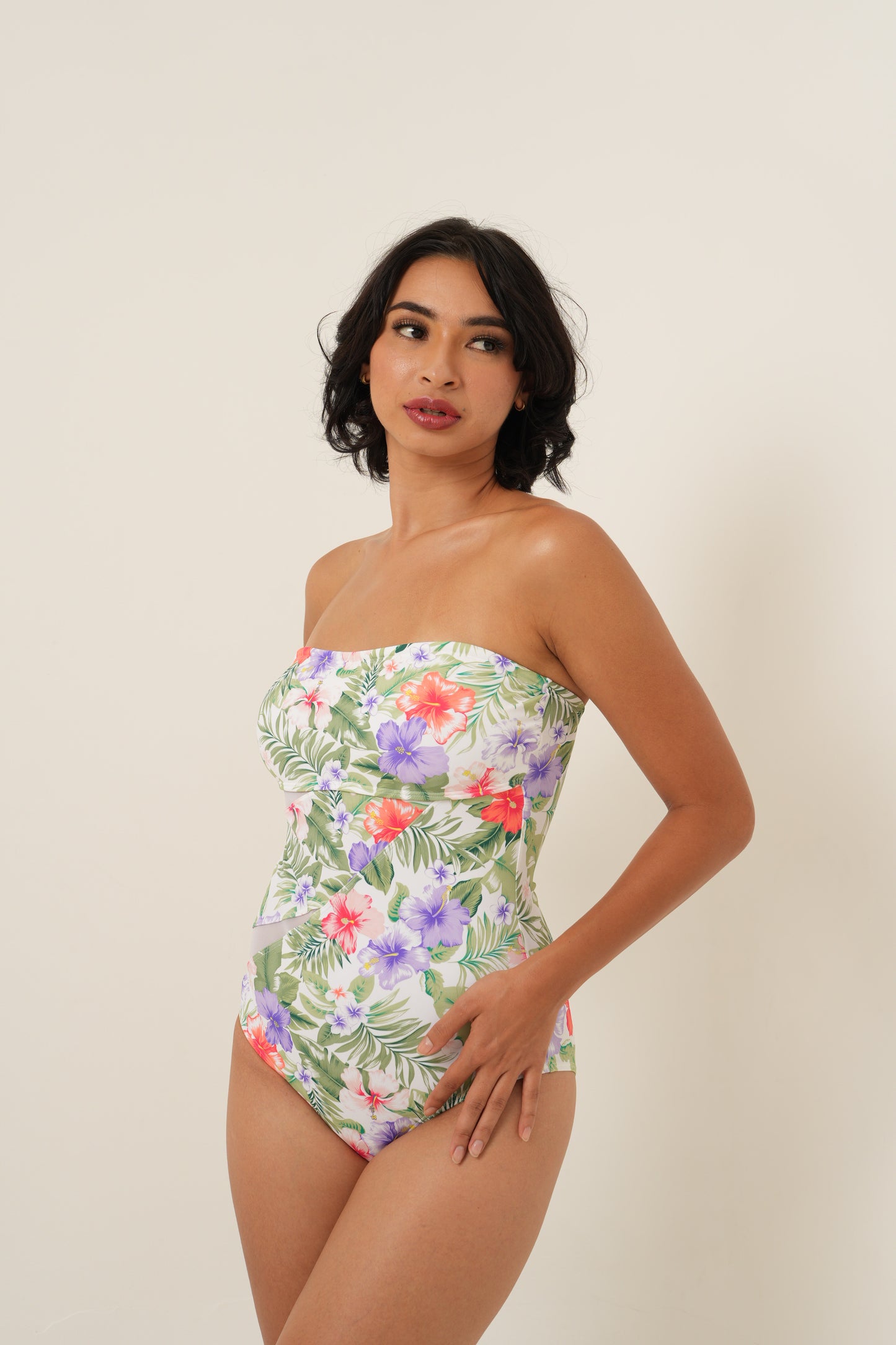 Bandeau Swimsuit - Tropical