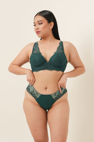 Longline Eyelash Bra - Emerald