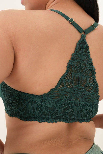 Two-toned Racerback Bra - Emerald