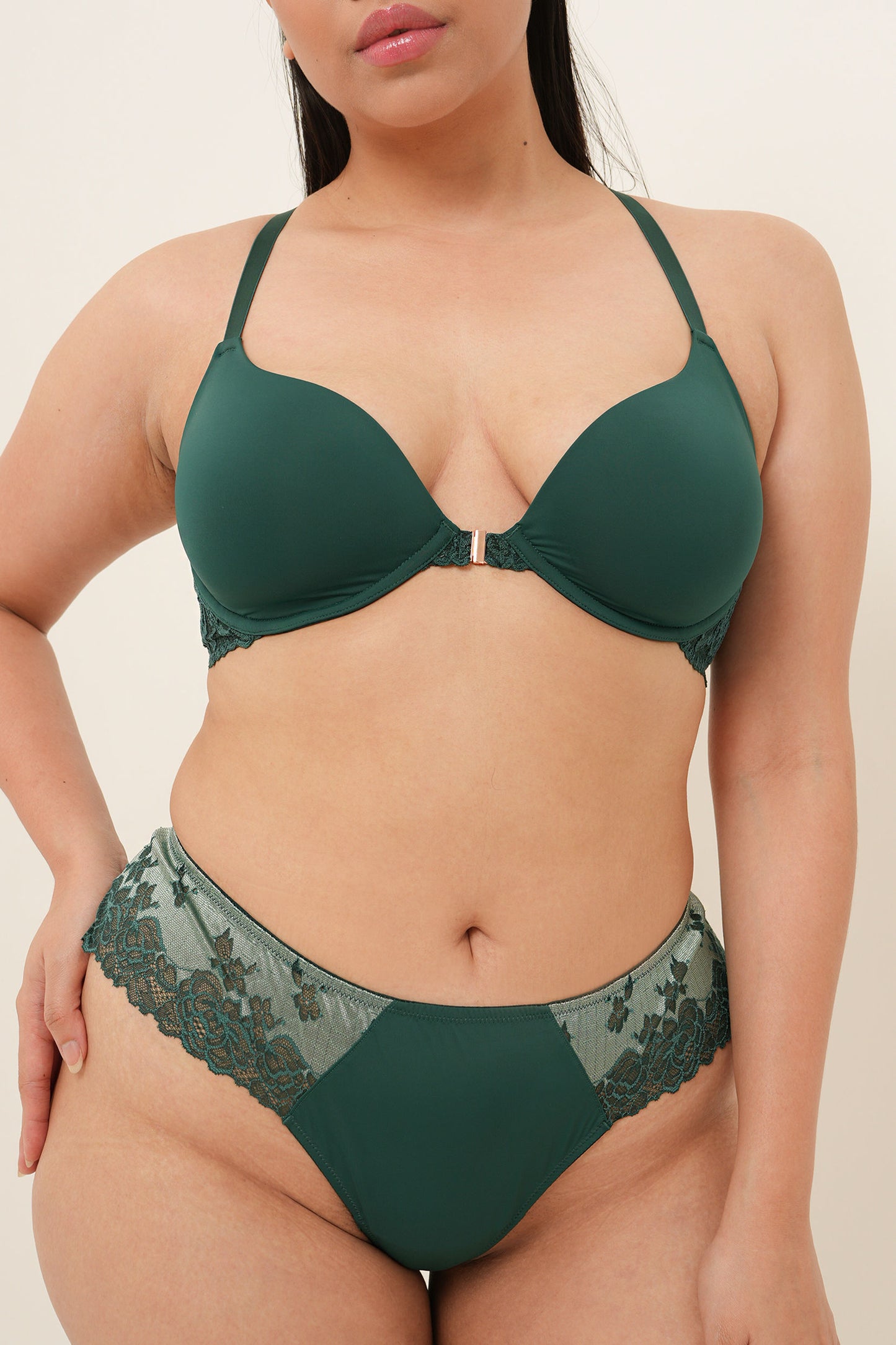 Two-toned Racerback Bra - Emerald