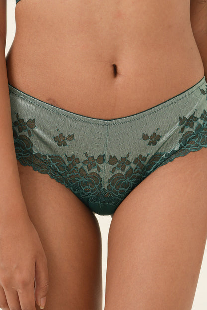 Celana Dalam Renda Dua Warna Mid Rise - June Bug &amp; Chinois Green