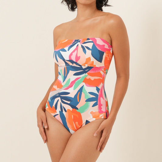 [Sample Sale] Bandeau Swimsuit - Flamingo