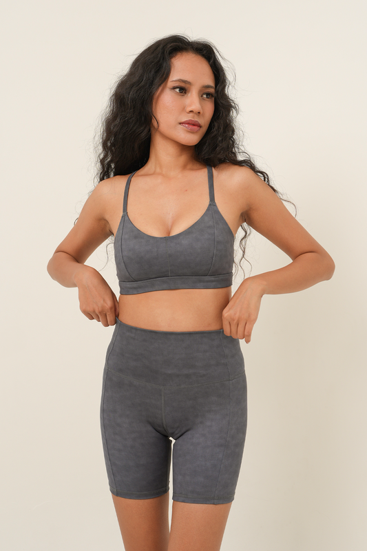 Classic Sports Bra - Stone Washed Grey