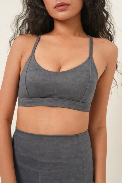 Classic Sports Bra - Stone Washed Grey