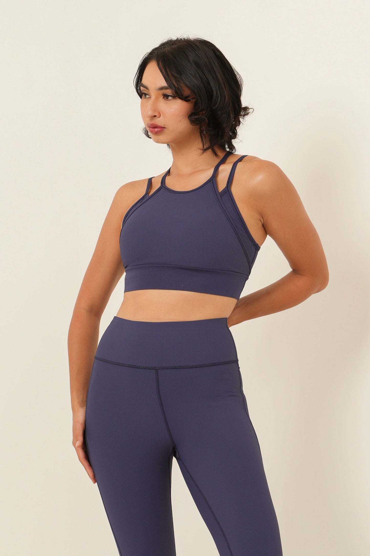 Longline Light Sports Bra - Indigo