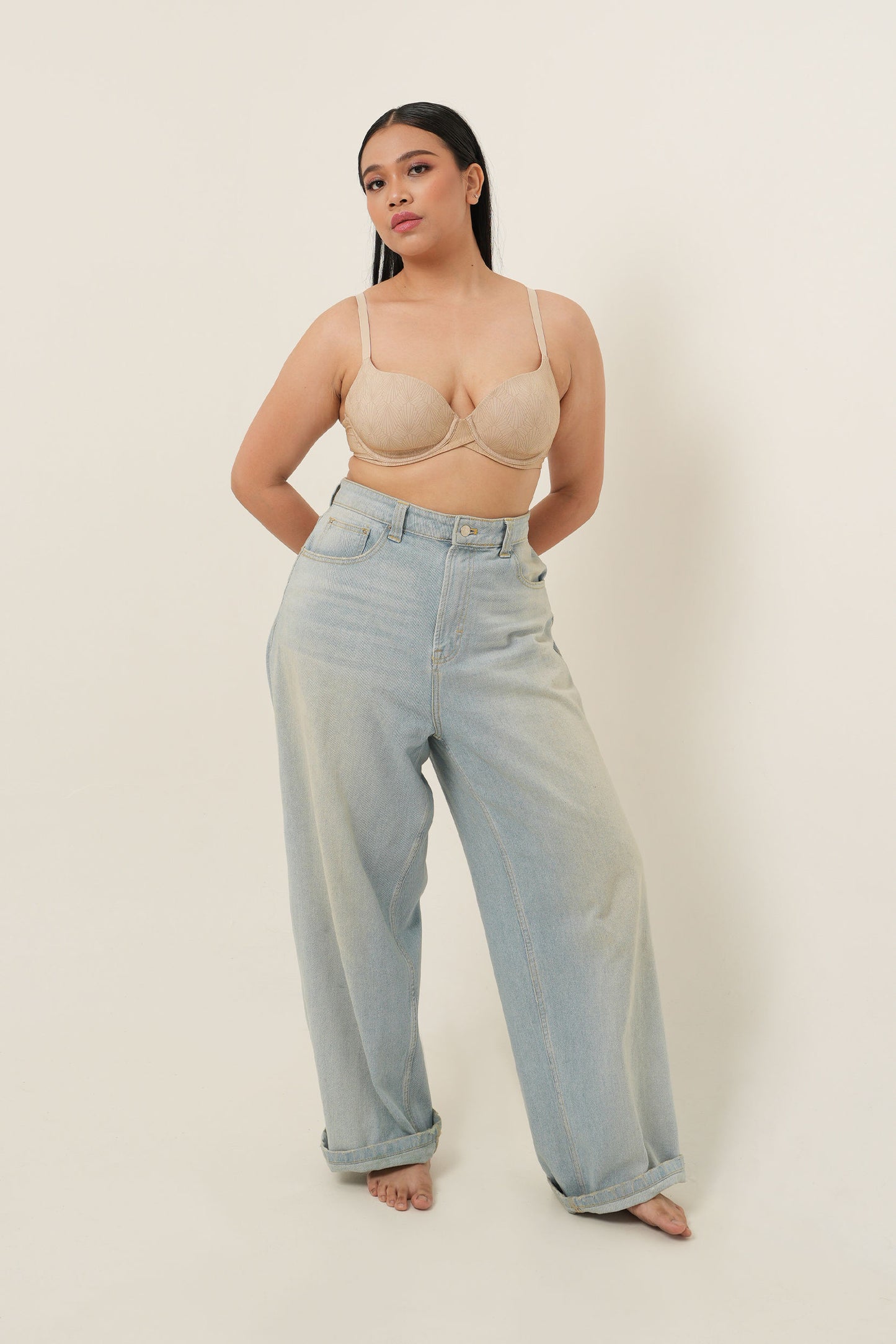 Printed T-Shirt Bra - Ivory