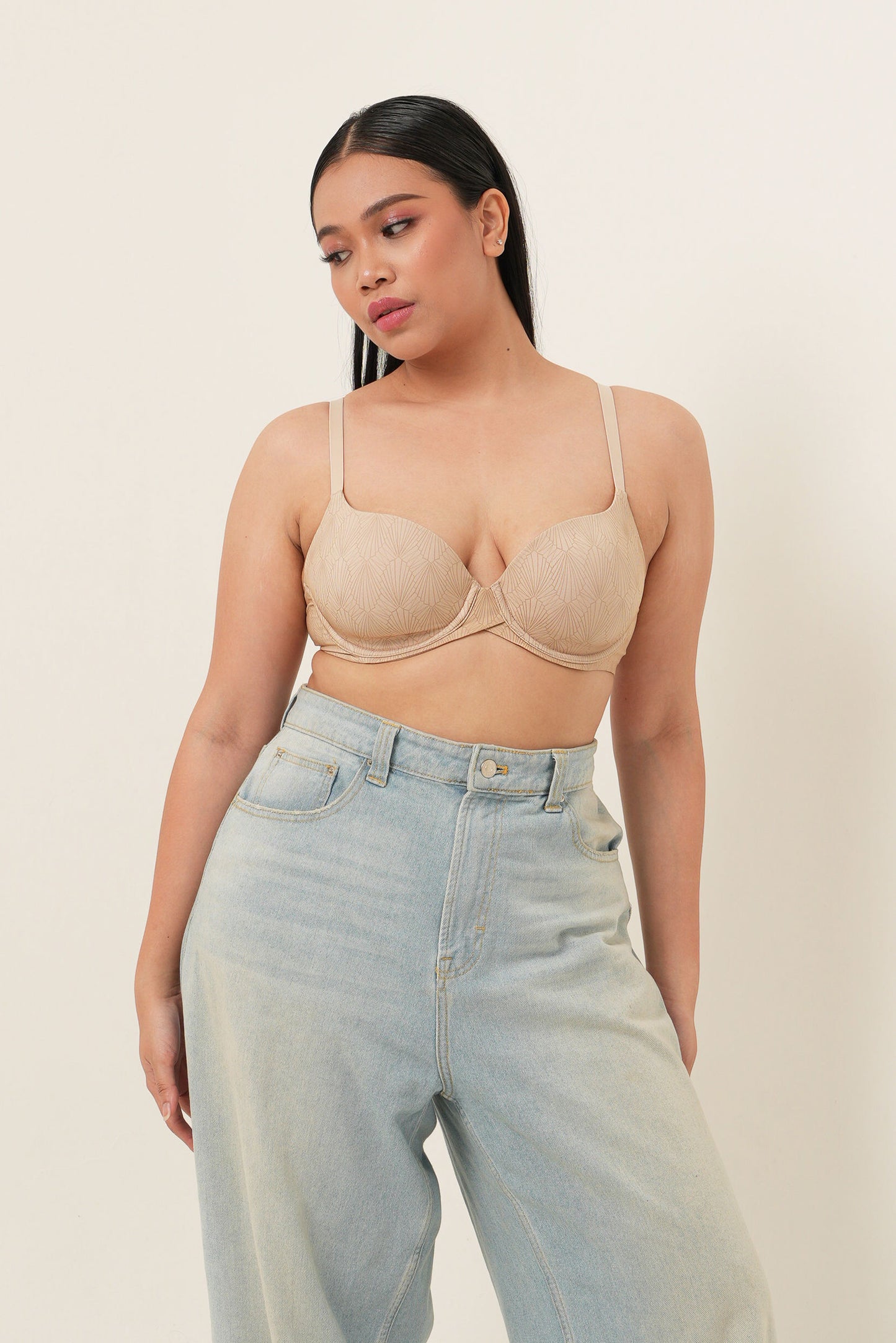 Printed T-Shirt Bra - Ivory