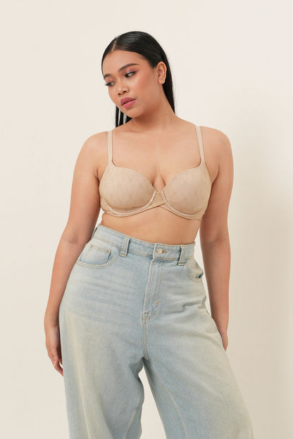 Printed T-Shirt Bra - Ivory