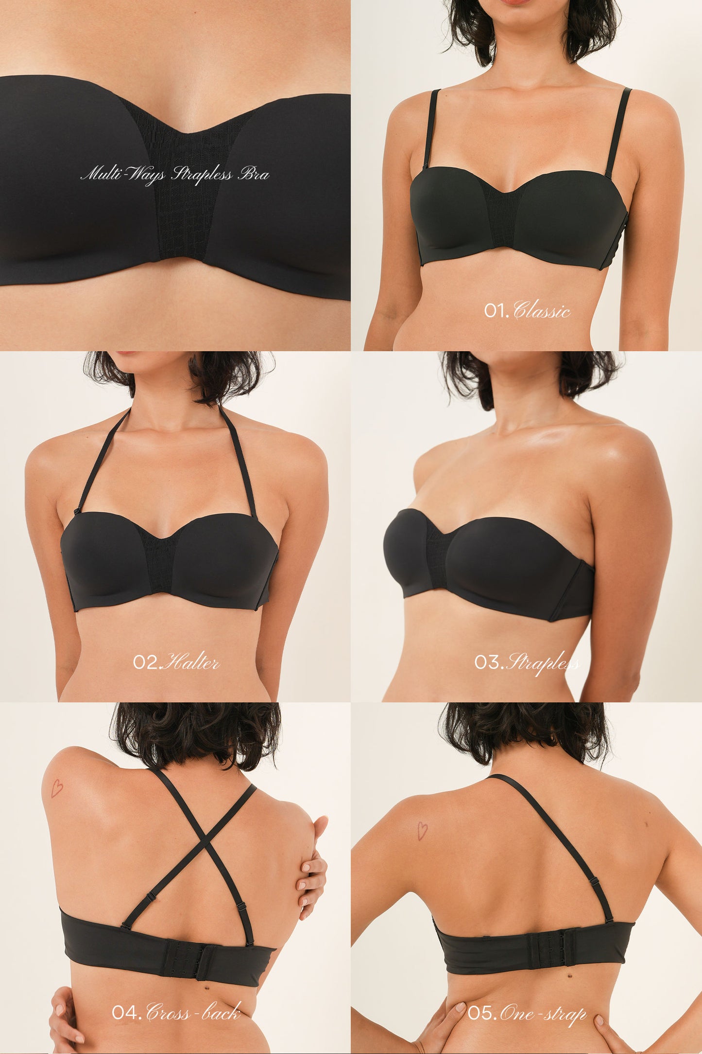 Lima Cara Bra Tanpa Tali - Doeskin