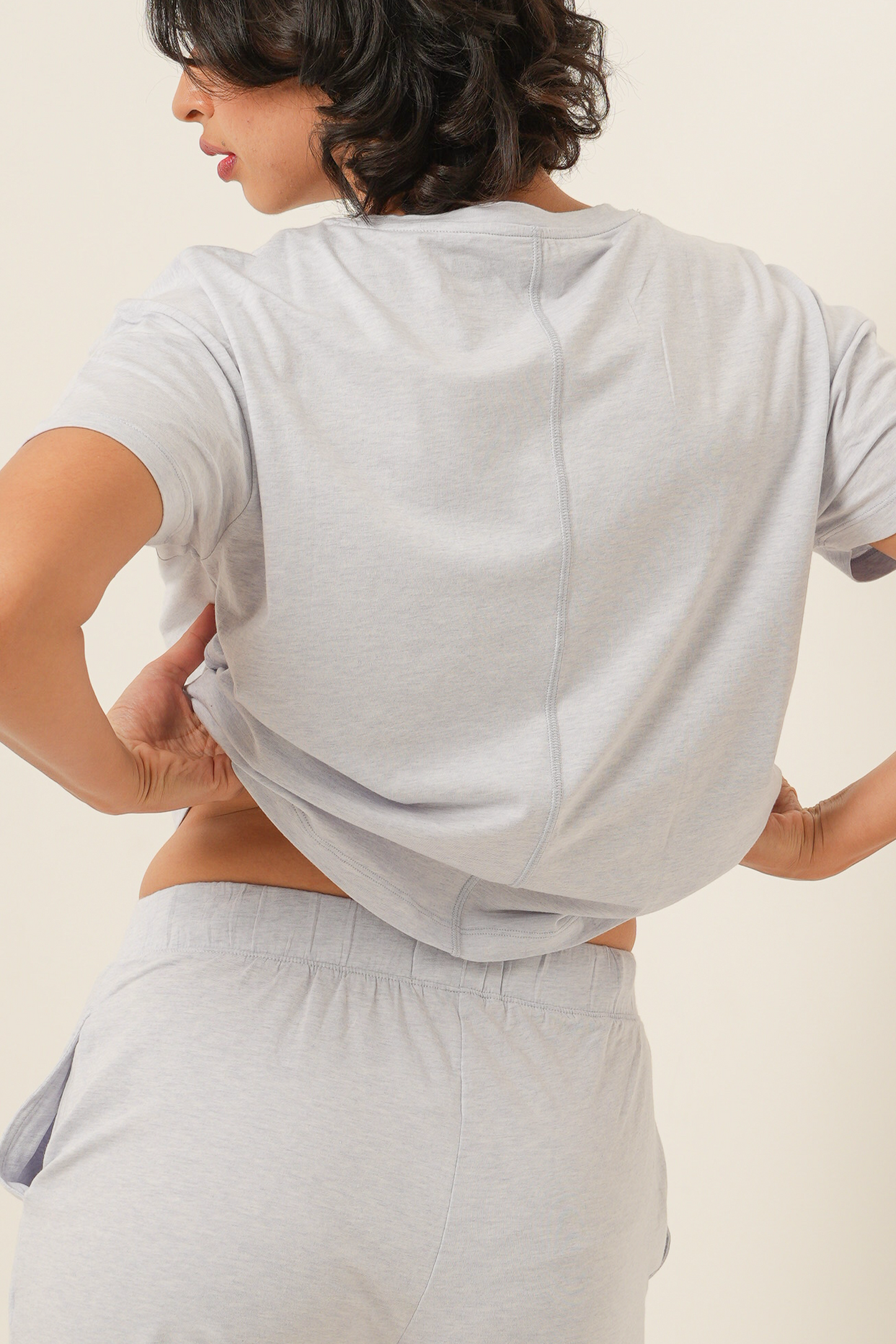 [Sample Sale] Modal Tencel Short Sleeves Top - Light Blue