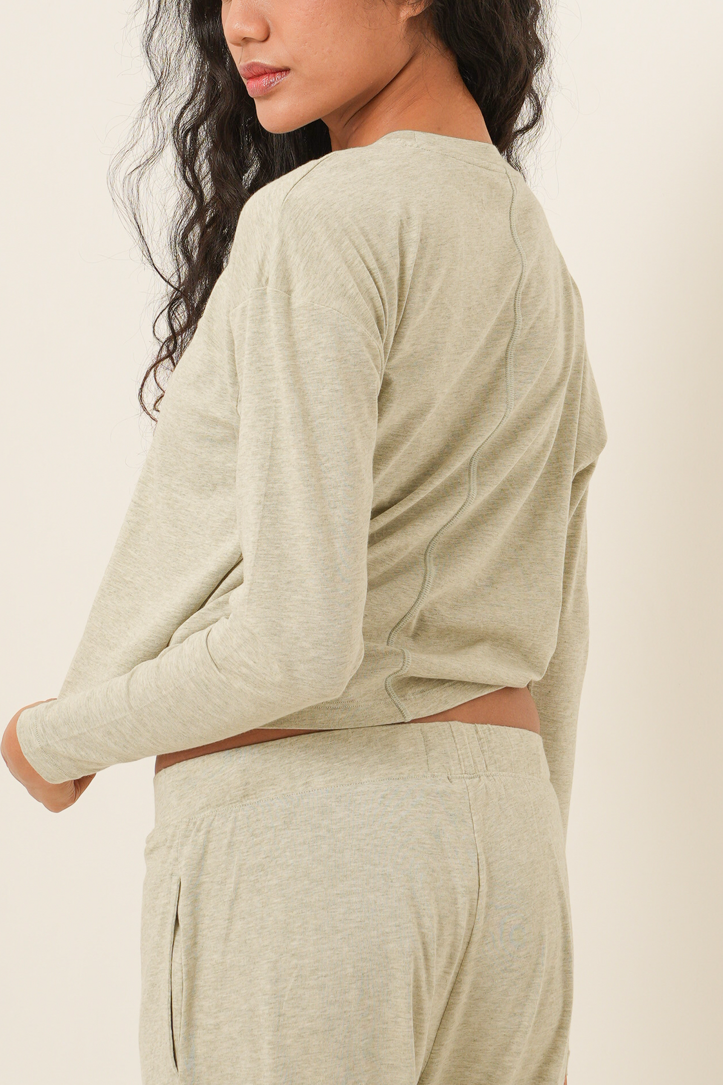 [Buy 1 Get 1] Modal Tencel Long Sleeves Top - Light Green
