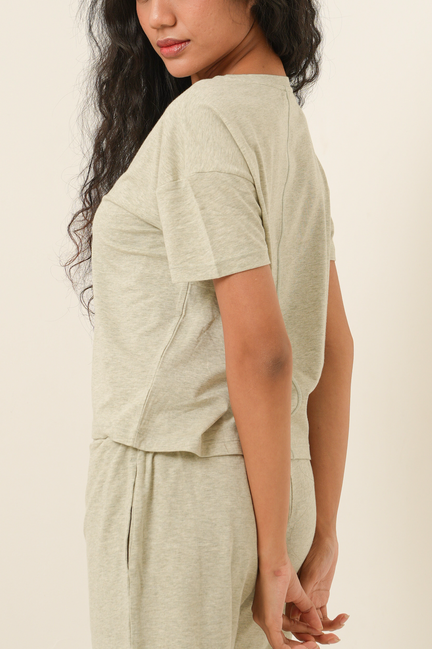 [Buy 1 Get 1] Modal Tencel Short Sleeves Top - Light Green