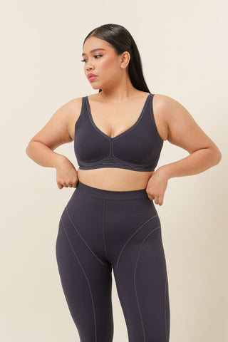 Sculpting V-Neck Sports Bra - Navy