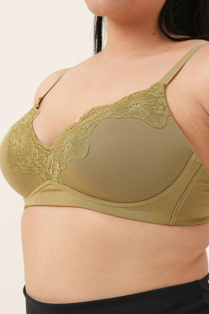 Bra Tanpa Kawat Pengangkat Alami Anda dengan Teh Viscose Modal - Herbal Kering