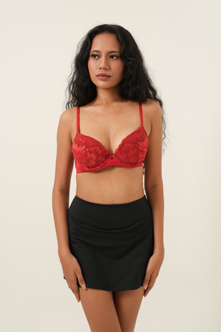 Bra Kawat Push Up 3D Dua Warna - Merah Haute & Tomat Kering