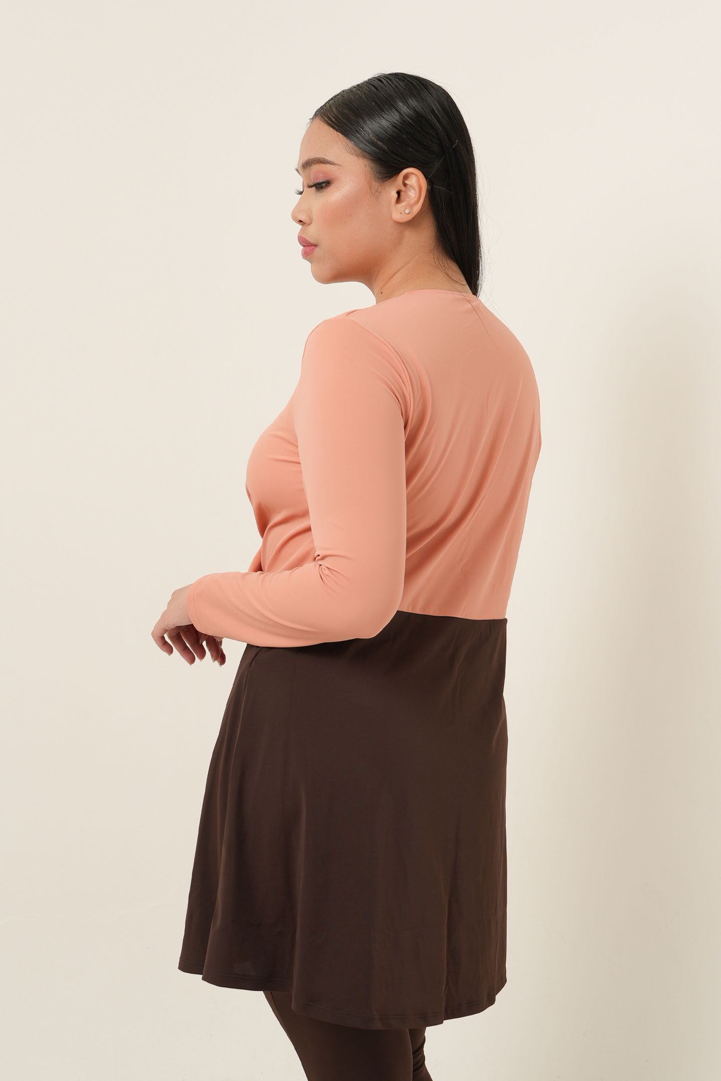 Twisted Modest Swimsuit - Rosewood