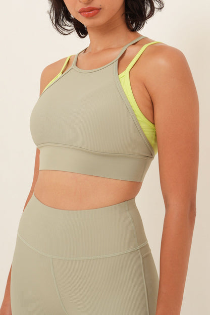 Longline Light Sports Bra - Sage