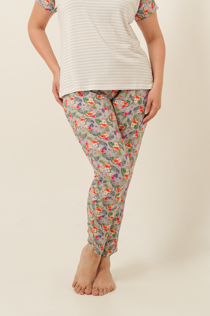 [Buy 1 Get 1] Printed Tencel Long Pants - Tropical
