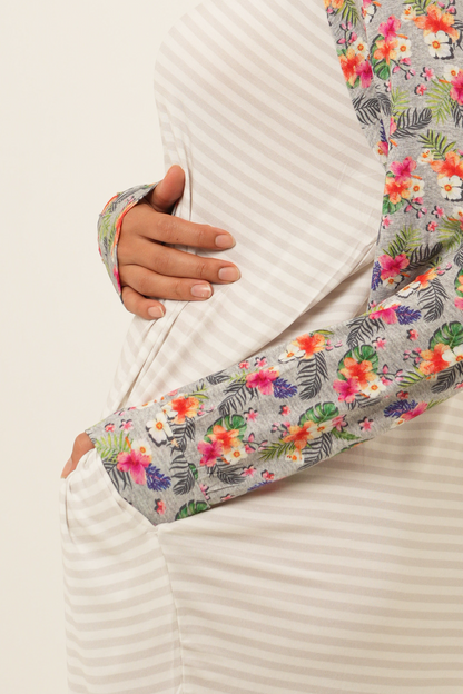Stripes Tencel Nightgown - Tropical