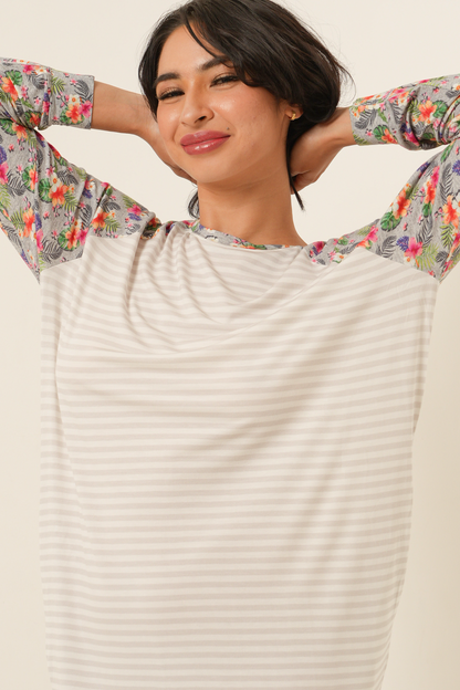 Stripes Tencel Nightgown - Tropical