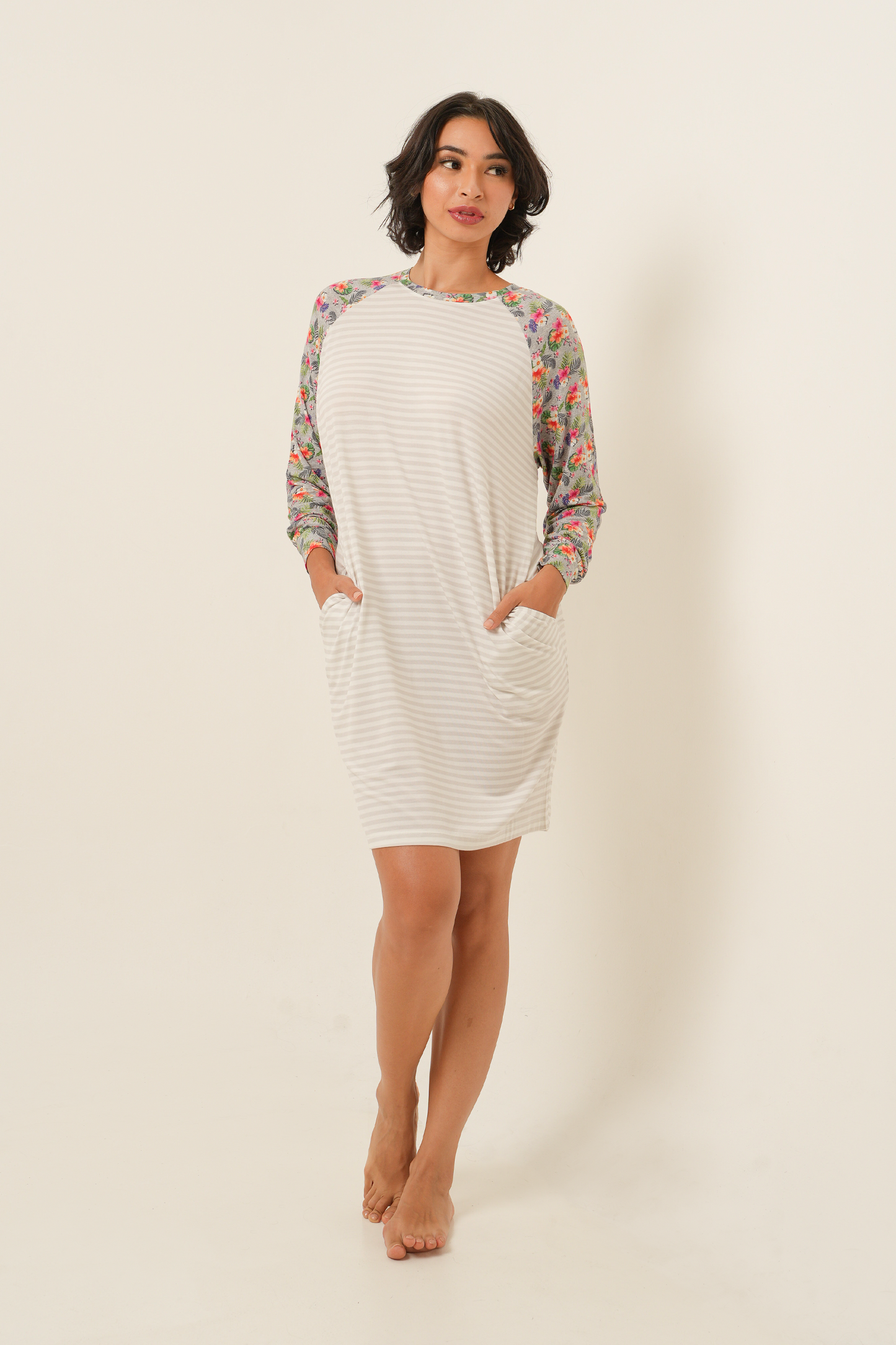 Stripes Tencel Nightgown - Tropical