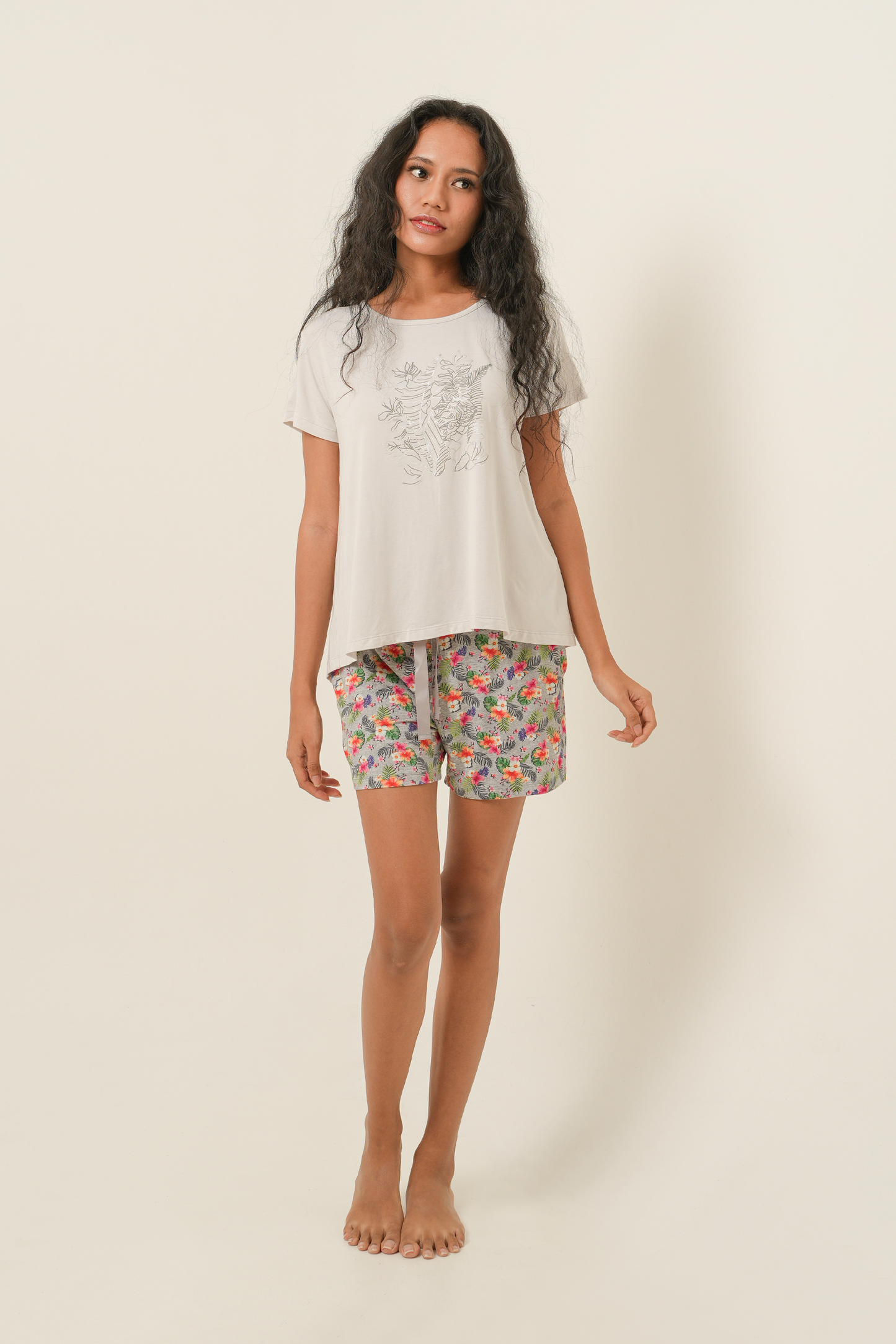 [Sample Sale] Printed Tencel Short Pants - Tropical