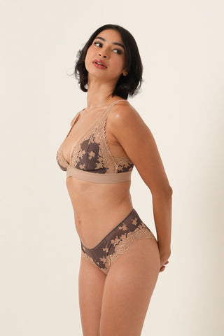 Two-toned Lace Bralette - Umber