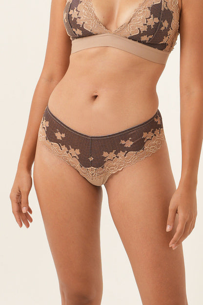 Two-toned Cheeky Brief - Umber