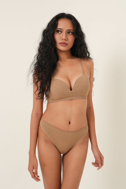 Seamless Plunge Bra - Umber