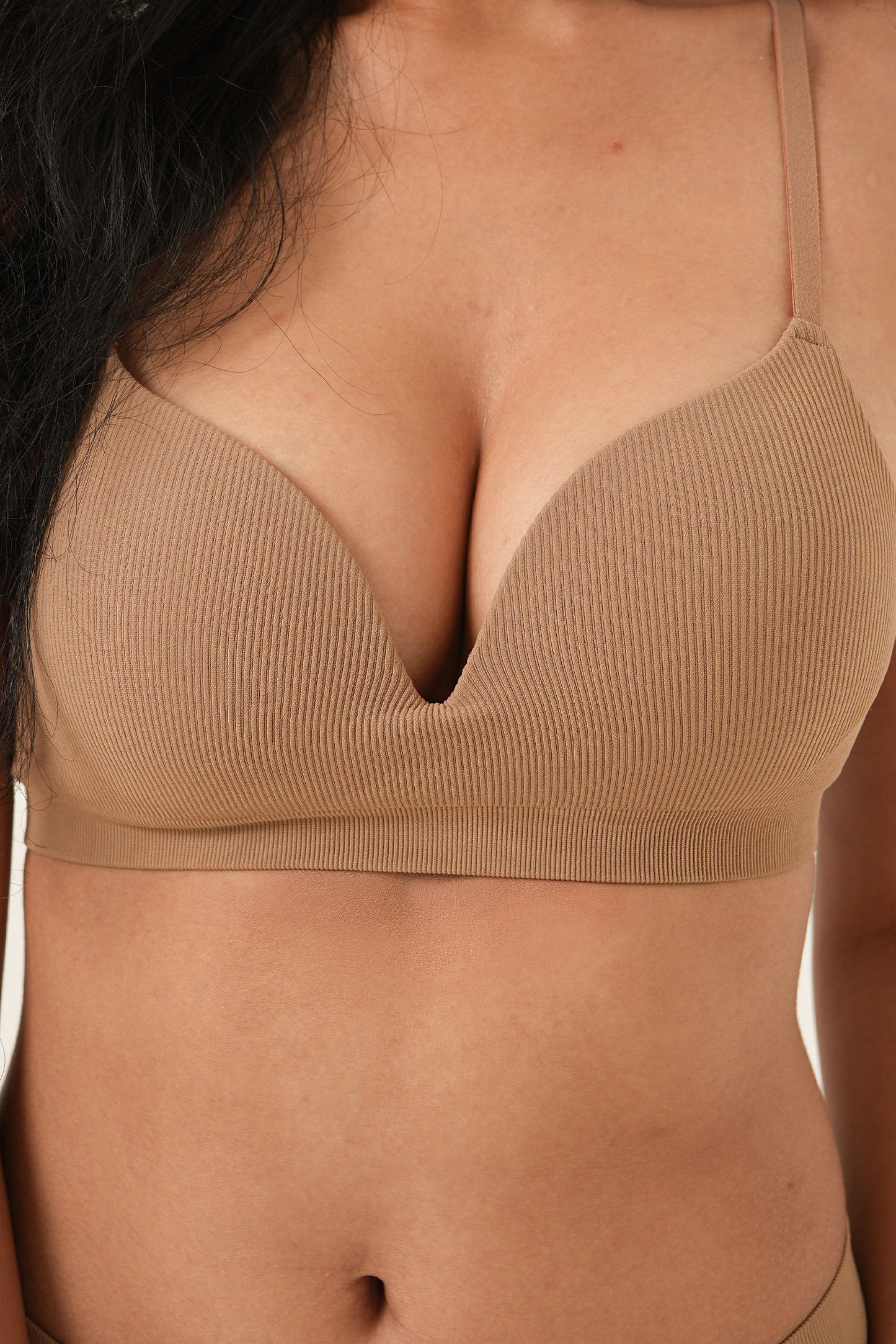 Seamless Plunge Bra - Umber