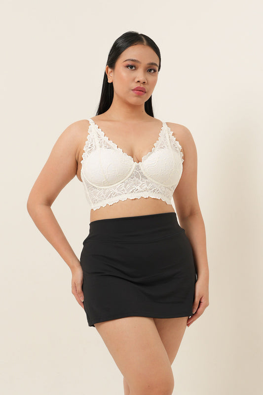 Bralette Tanpa Kawat Bergaris Panjang yang Modis - Cloud Dancer