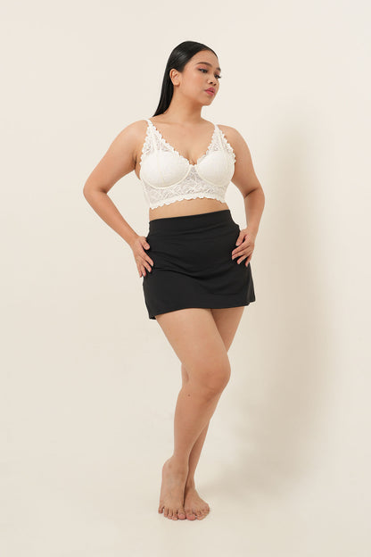 Longline Lace Bralette - White