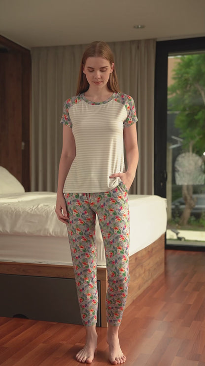 Printed Tencel Long Pants - Tropical