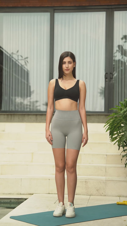 Tummy Control Biker Shorts - Gray