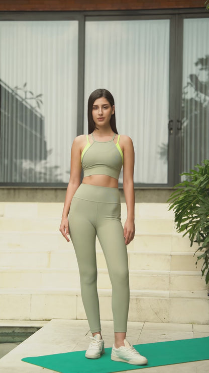 Light Support Sports Bra - Sharp Green & Sea Grass